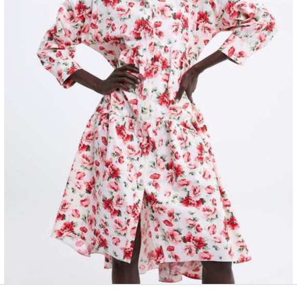 Floral Dress with asymmetrical hem. Zara💥Size Med - Picture 8 of 10
